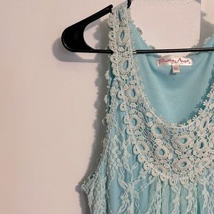 Mini blue lace dress
